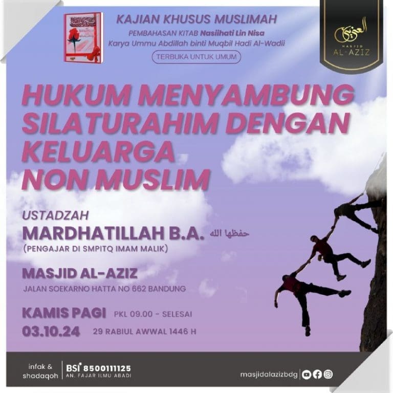 _Bismillah…_ *Kajian Khusus Muslimah* Pemateri : *Ustadzah Mardhatillah, BA. H…