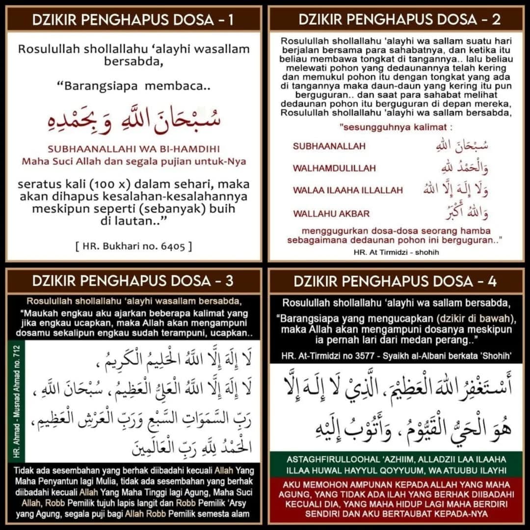 Diantara dzikir dan do’a yang bisa diamalkan malam ini