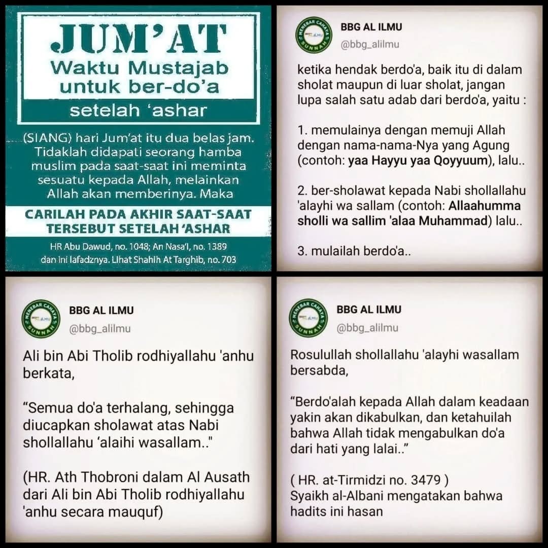 Diantara Do’a Do’a yang penting untuk dipanjatkan di setiap waktu, terutama di w…
