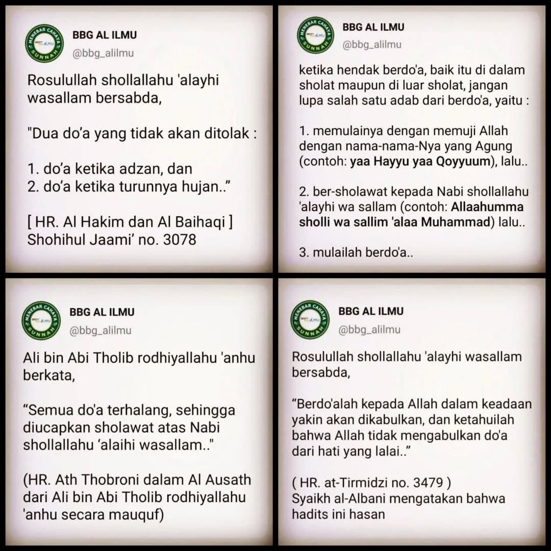 Salah satu waktu utama untuk berdo’a adalah saat turun hujan