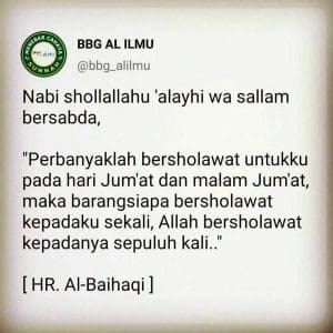 mari perbanyak membaca sholawat di malam Jum'at dan di hari Jum'at .. Allaahumma...