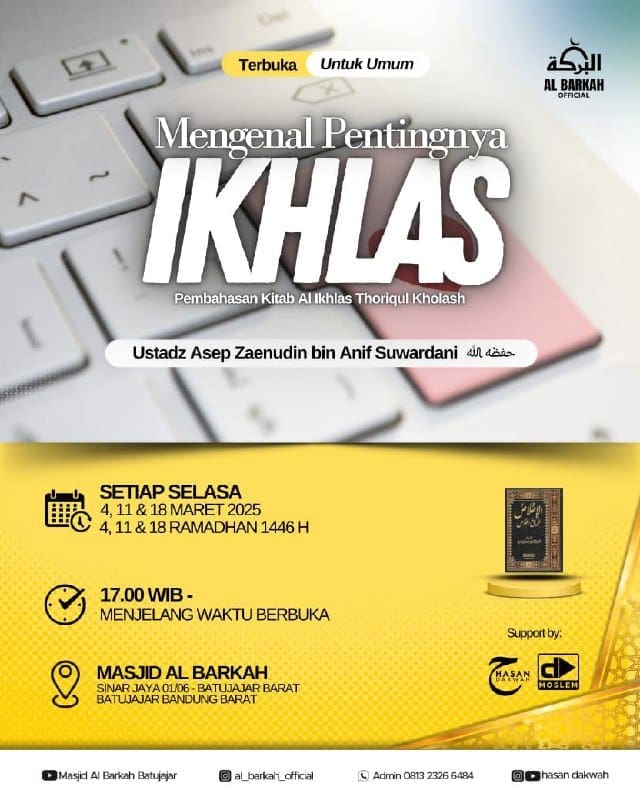 _Bismillah…_ *Ustadz Asep Zaenudin bin Anif Suwardani Hafizhahullah* *Pukul 1… _Bismillah…_ *Ustadz Asep Zaenudin bin Anif Suwardani Hafizhahullah* *Pukul 1…