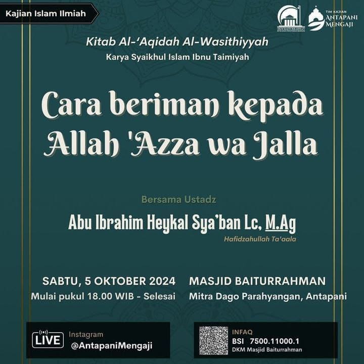 _Bismillah…_Pemateri: *Ustadz Abu Ibrahim Heykal Sya’ban, Lc., M.Ag. Hafizhahu…