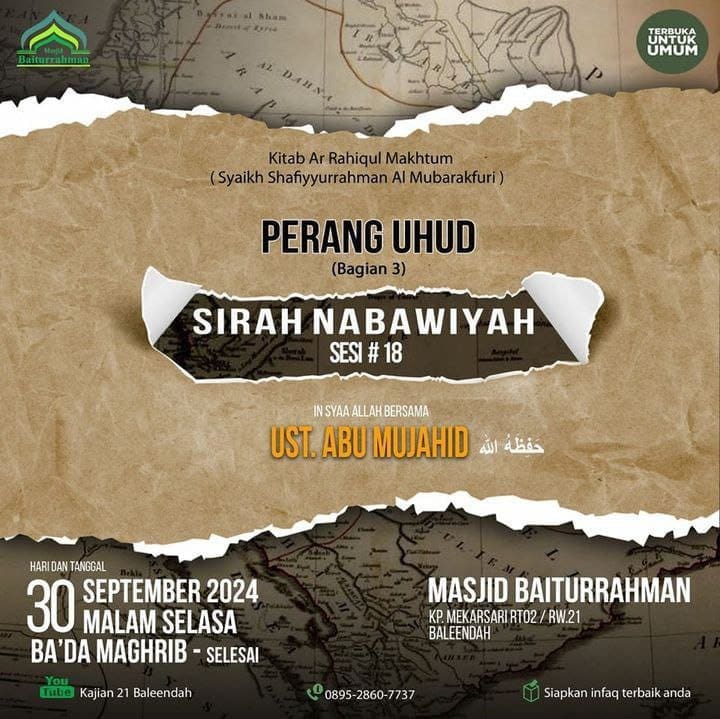 _Bismillah…_Pemateri: *Ustadz Abu Mujahid  Hafizhahullah* *Ba’da Maghrib – Sel…