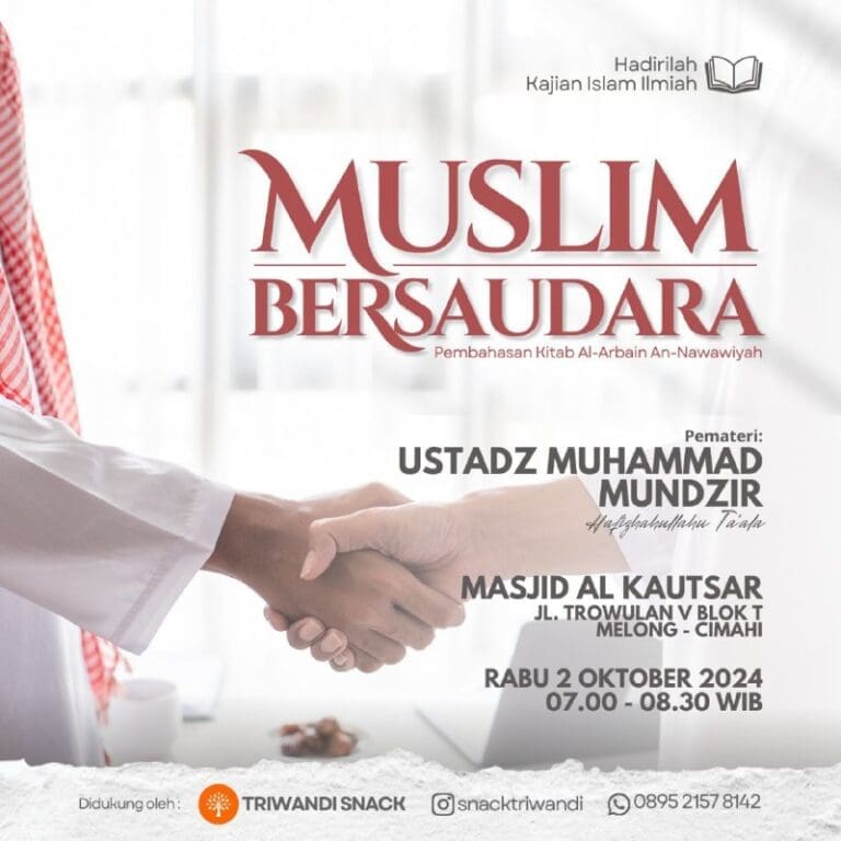 _Bismillah…_Pemateri: *Ustadz Muhammad Mundzir Hafizhahullah* *Pukul 07.00 WIB…