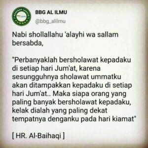 perbanyak sholawat dan salam di hari Jum'at karena setiap sholawat dan salam tsb...