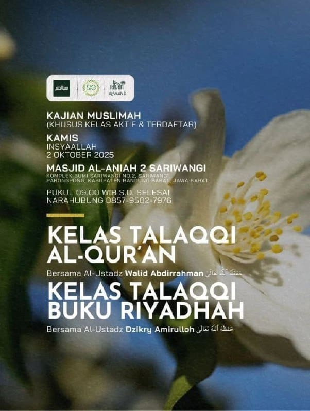 _Bismillah…_ *Khusus Muslimah*Pemateri: *Ustadz Walid Abdirrahman Hafizhahull… _Bismillah…_ *Khusus Muslimah*Pemateri: *Ustadz Walid Abdirrahman Hafizhahull…