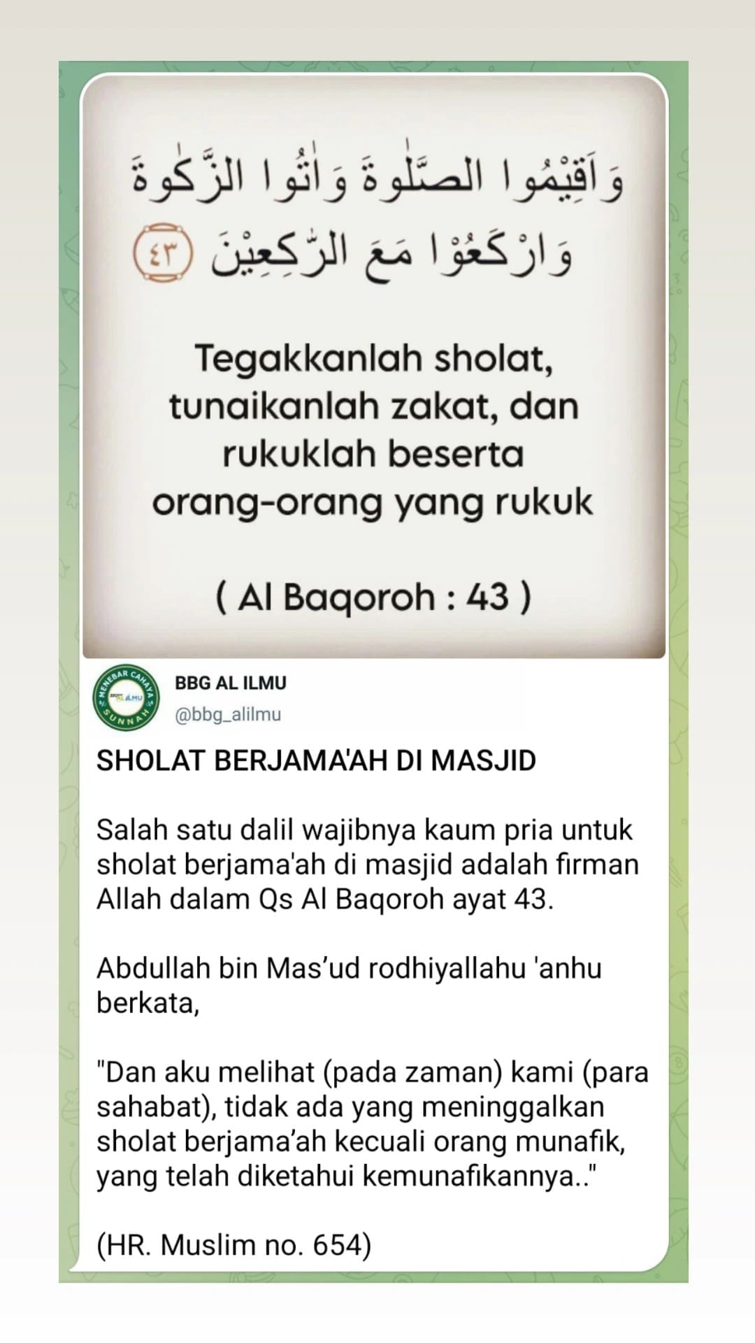 sholat berjama’ah di masjid ..