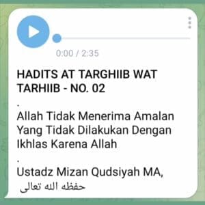 Hadits 02

Allah tidak menerima amalan yang tidak dilakukan ikhlas karena Allah
...