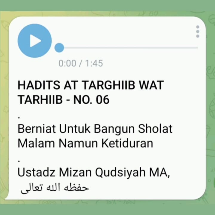Hadits no. 6

niat bangun sholat malam namun ketiduran

#niat
#pahala
#sholatmal…