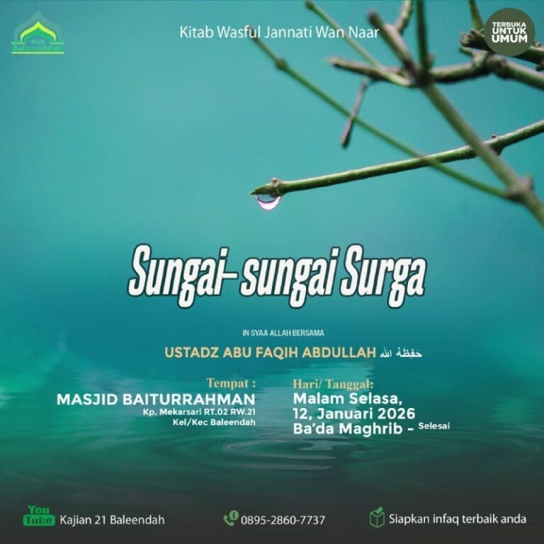 Hadirilah Kajian Rutin Islam IlmiahTerbuka untuk UMUM Sungai-sungai Surga Usta… Hadirilah Kajian Rutin Islam IlmiahTerbuka untuk UMUM Sungai-sungai Surga Usta…