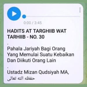 Hadits no. 30nnPahala jariyah bagi orang yang memulai suatu amal kebaikan lalu...
